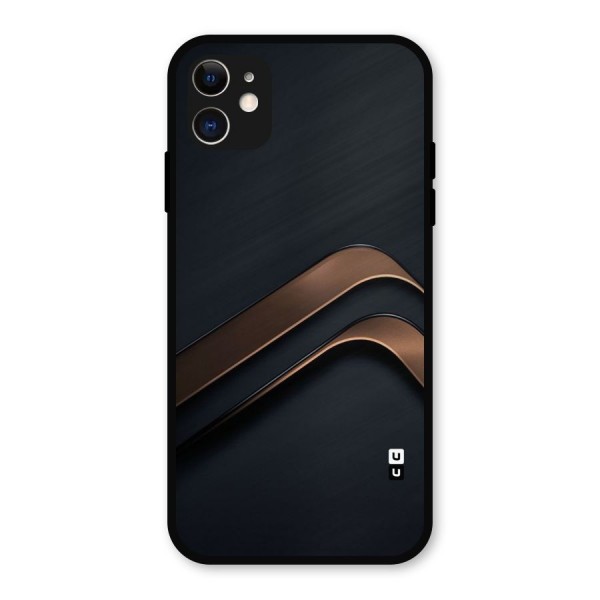 Dark Gold Stripes Metal Back Case for iPhone 11