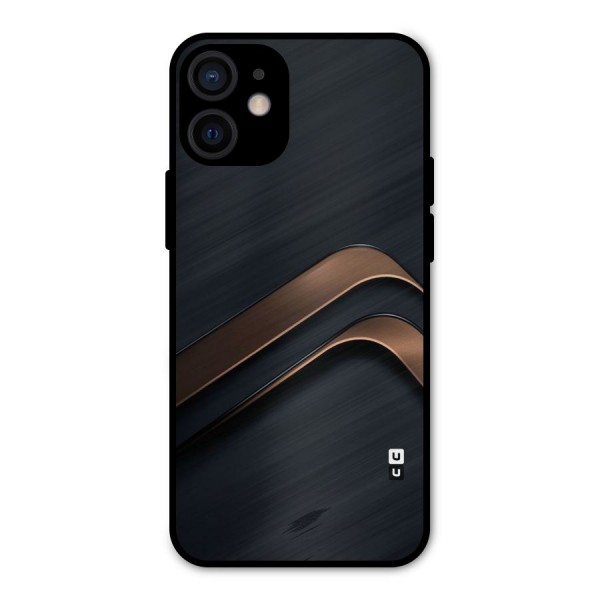 Dark Gold Stripes Metal Back Case for iPhone 12 Mini