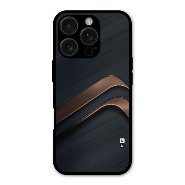 Dark Gold Stripes Metal Back Case for iPhone 16 Pro