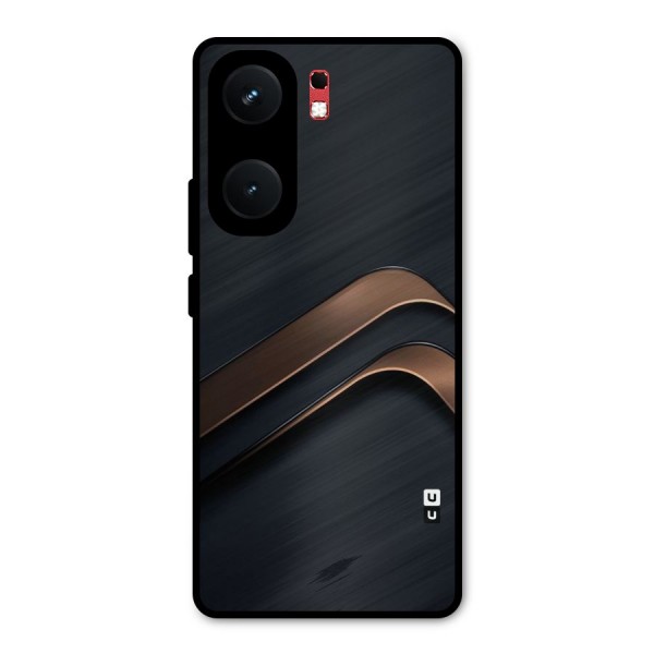 Dark Gold Stripes Metal Back Case for iQOO Neo 9 Pro