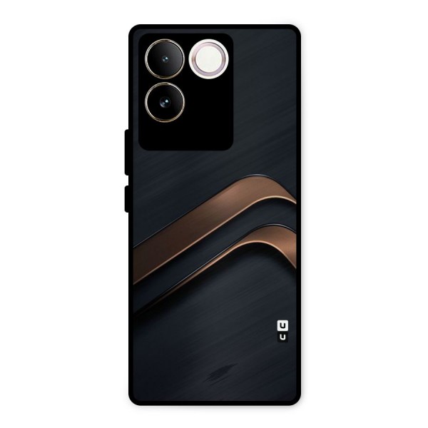 Dark Gold Stripes Metal Back Case for iQOO Z7 Pro