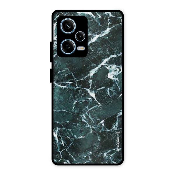 Dark Green Marble Metal Back Case for Redmi Note 12 Pro