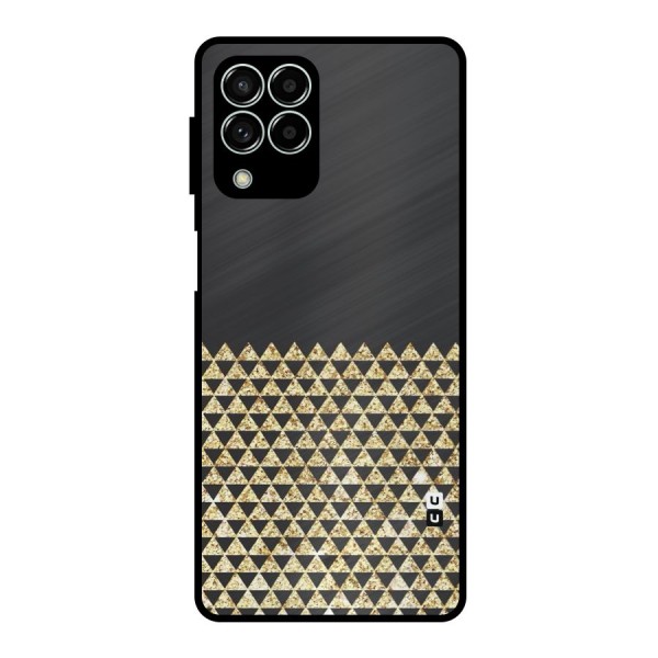 Dark Grey Golden Triangles Metal Back Case for Galaxy M33