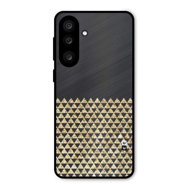 Dark Grey Golden Triangles Metal Back Case for Galaxy M56