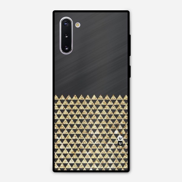 Dark Grey Golden Triangles Metal Back Case for Galaxy Note 10