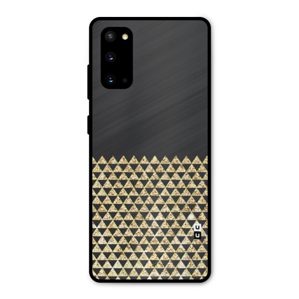 Dark Grey Golden Triangles Metal Back Case for Galaxy S20