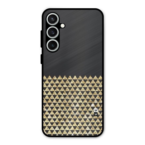 Dark Grey Golden Triangles Metal Back Case for Galaxy S23 FE