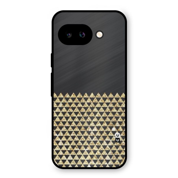 Dark Grey Golden Triangles Metal Back Case for Google Pixel 9a