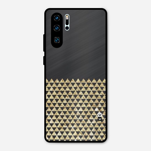 Dark Grey Golden Triangles Metal Back Case for Huawei P30 Pro