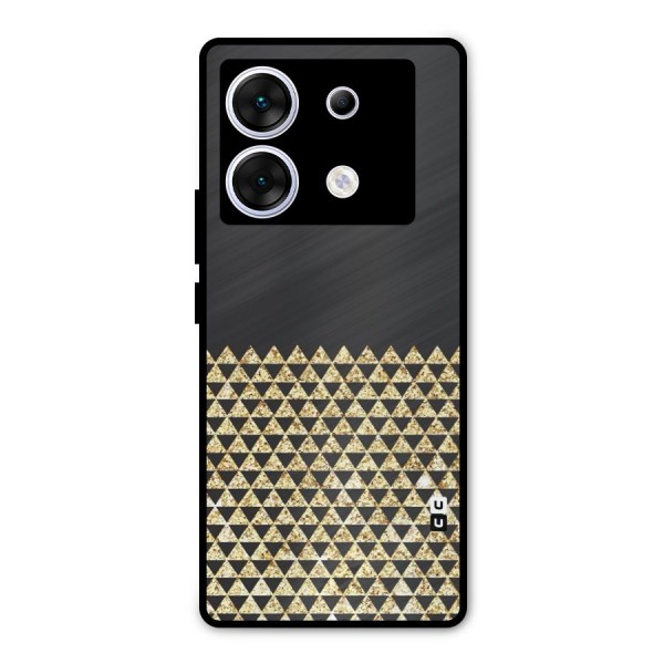 Dark Grey Golden Triangles Metal Back Case for Infinix Zero 30 5G