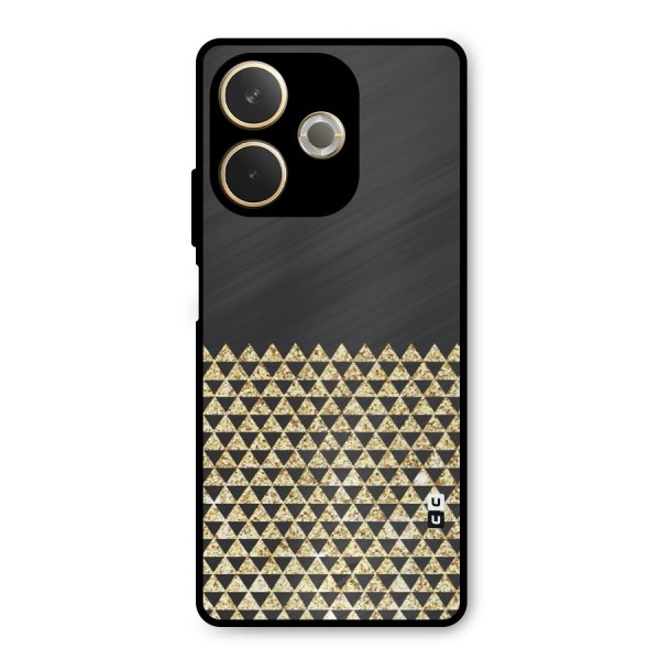 Dark Grey Golden Triangles Metal Back Case for Oppo A5 Pro