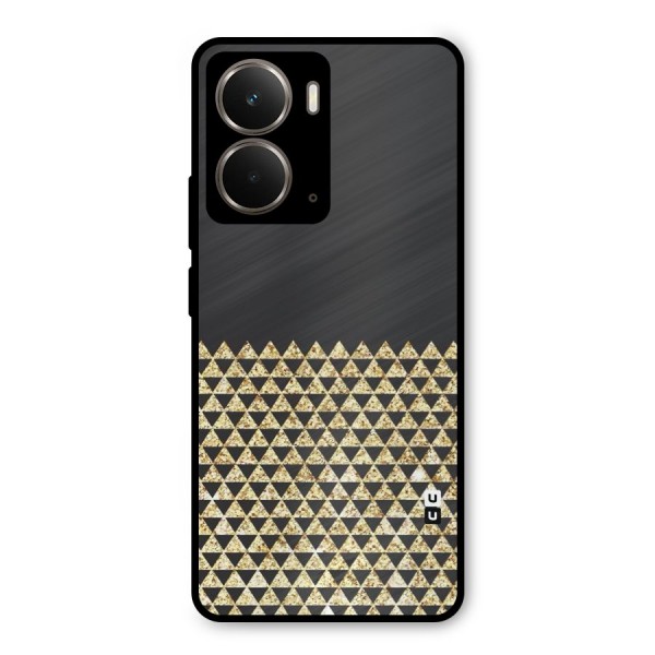 Dark Grey Golden Triangles Metal Back Case for Realme P3