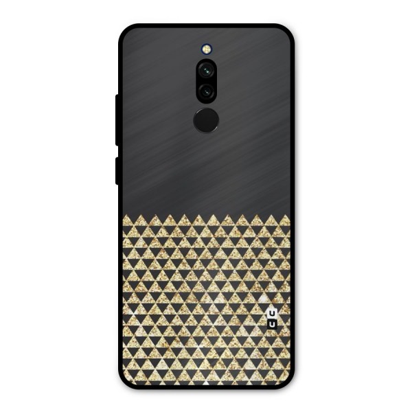 Dark Grey Golden Triangles Metal Back Case for Redmi 8
