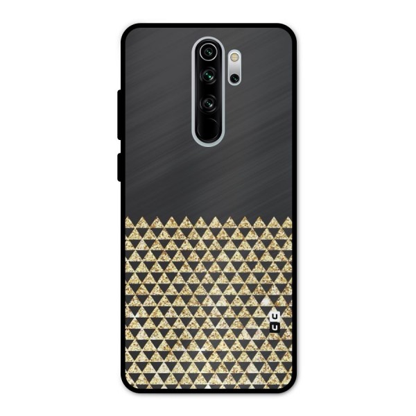 Dark Grey Golden Triangles Metal Back Case for Redmi Note 8 Pro