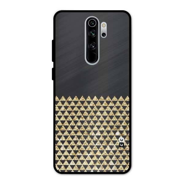 Dark Grey Golden Triangles Metal Back Case for Redmi Note 8 Pro