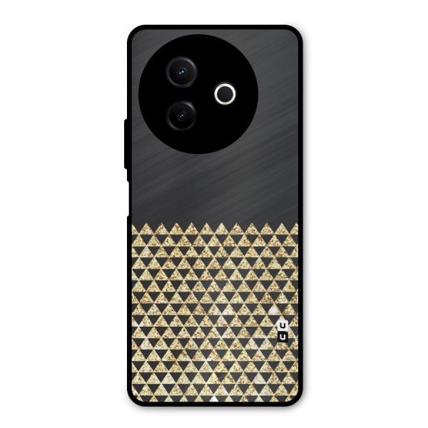 Dark Grey Golden Triangles Metal Back Case for Vivo Y39
