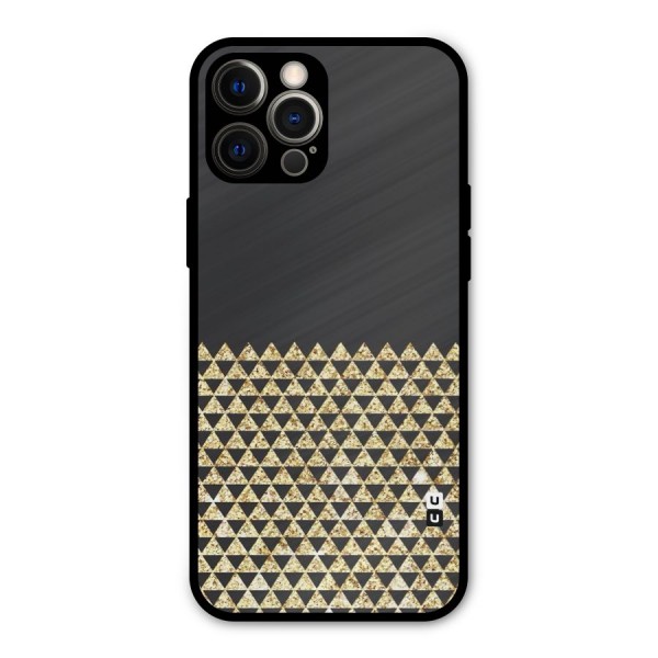 Dark Grey Golden Triangles Metal Back Case for iPhone 12 Pro Max