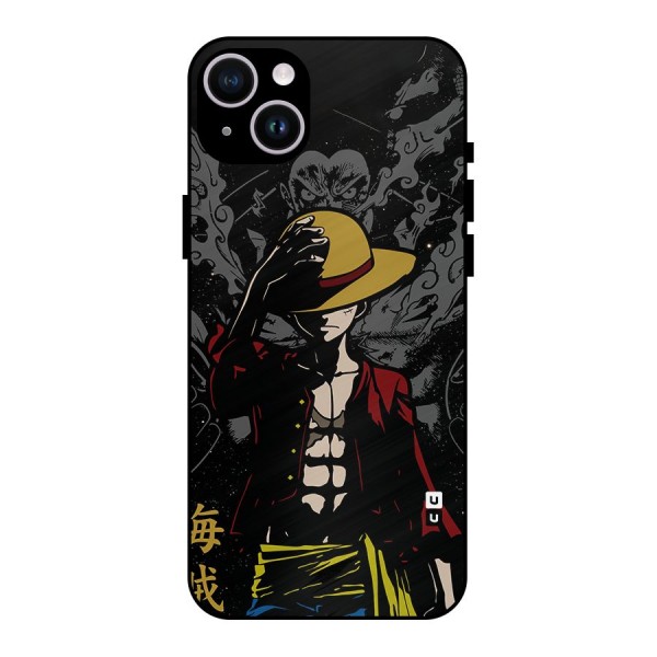 Dark Luffy Art Metal Back Case for iPhone 14 Plus