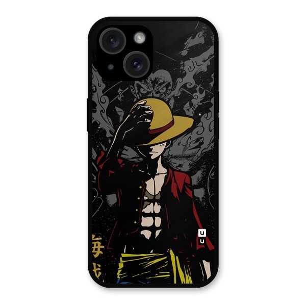 Dark Luffy Art Metal Back Case for iPhone 15