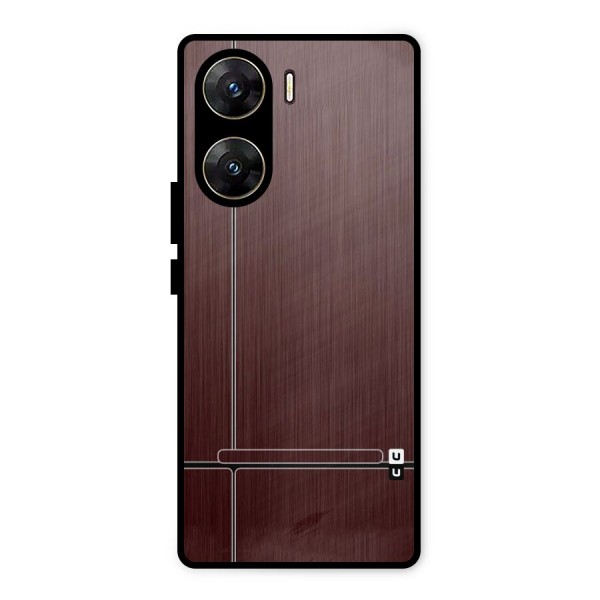 Dark Maroon Classic Design Metal Back Case for Vivo V29e