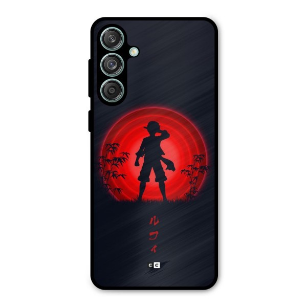 Dark Red Luffy Metal Back Case for Galaxy M55 5G
