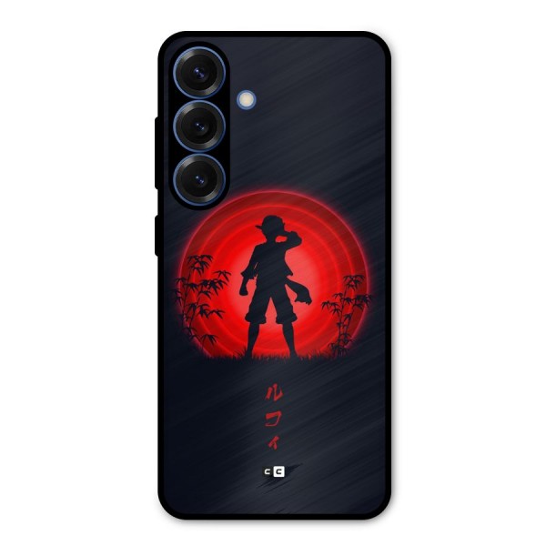 Dark Red Luffy Metal Back Case for Galaxy S25