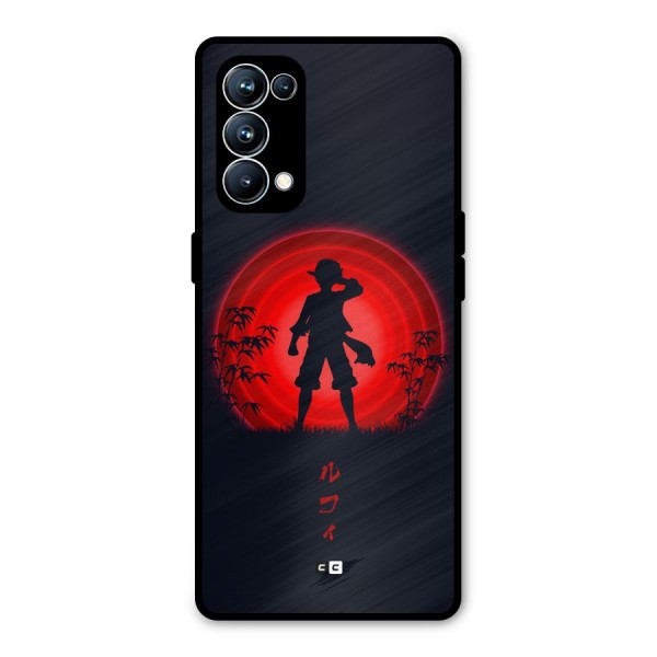 Dark Red Luffy Metal Back Case for Oppo Reno5 Pro 5G