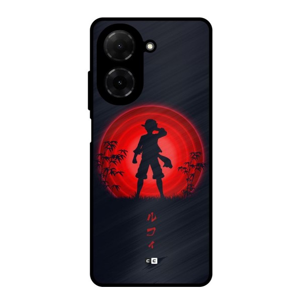 Dark Red Luffy Metal Back Case for Poco C71