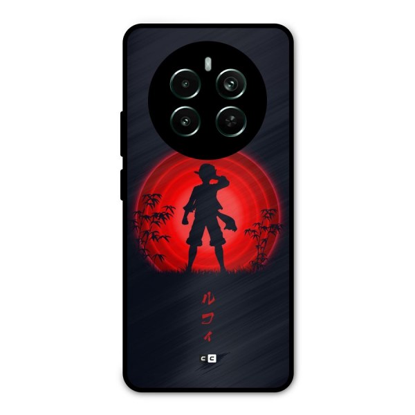 Dark Red Luffy Metal Back Case for Realme 12 Pro Plus