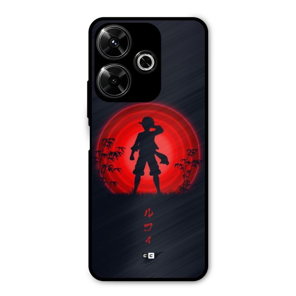Dark Red Luffy Metal Back Case for Redmi 13 5G