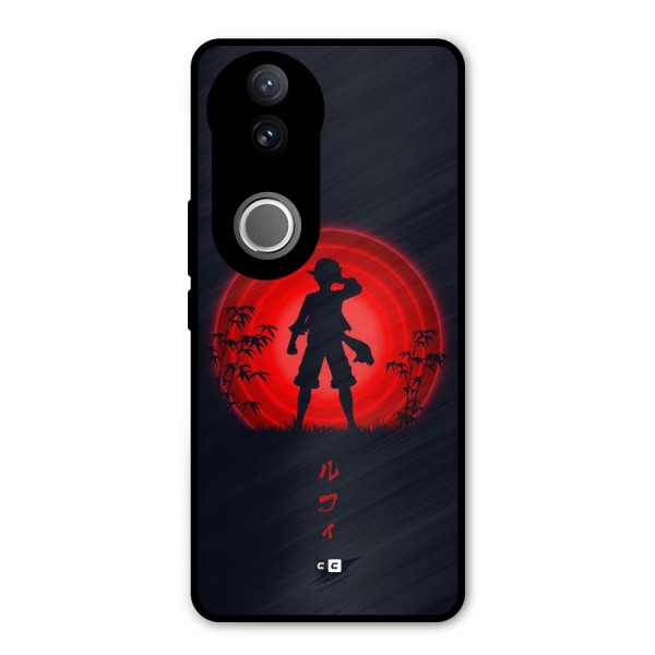 Dark Red Luffy Metal Back Case for Vivo V50e
