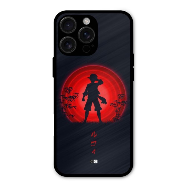 Dark Red Luffy Metal Back Case for iPhone 16 Pro Max