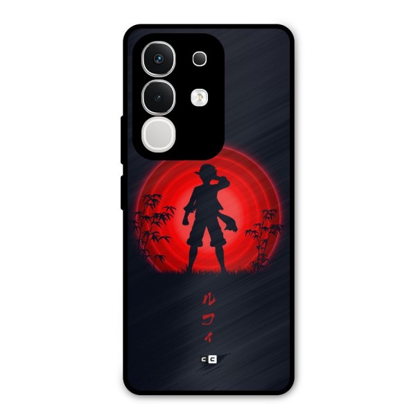 Dark Red Luffy Metal Back Case for iQOO Z10x