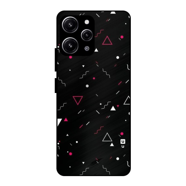 Dark Shapes Design Glass Back Case for Redmi 12 4G