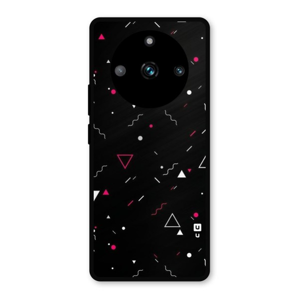 Dark Shapes Design Metal Back Case for Realme 11 Pro