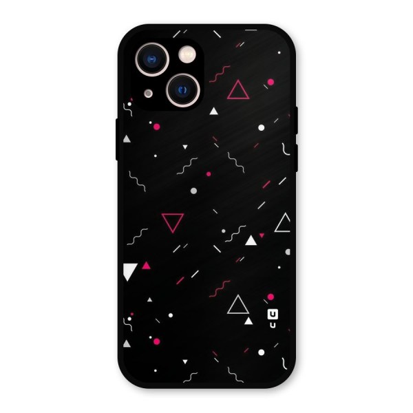 Dark Shapes Design Metal Back Case for iPhone 13