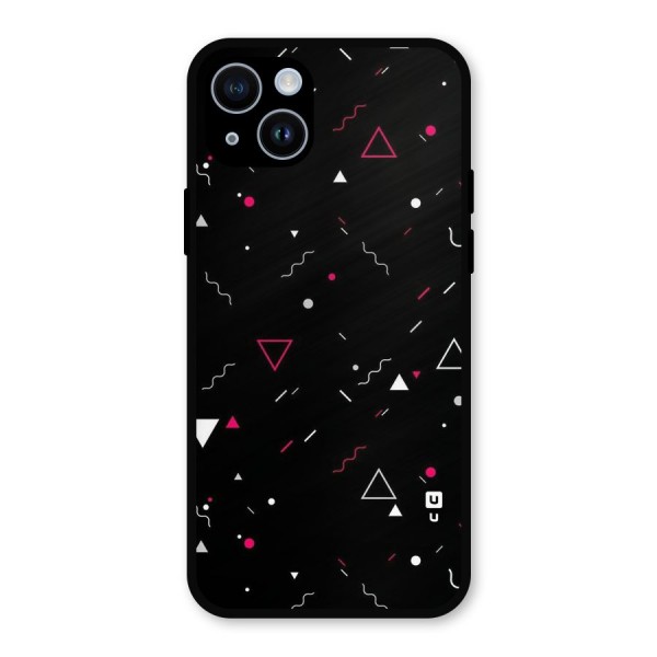 Dark Shapes Design Metal Back Case for iPhone 14