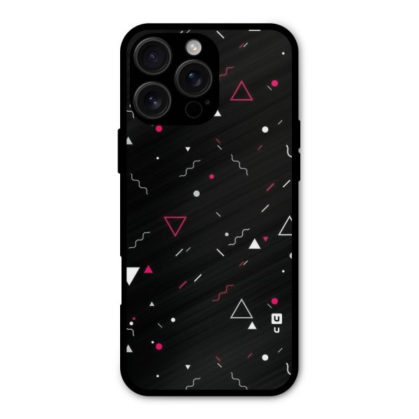 Dark Shapes Design Metal Back Case for iPhone 16 Pro Max