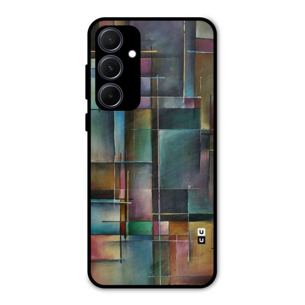 Dark Square Shapes Metal Back Case for Galaxy A35