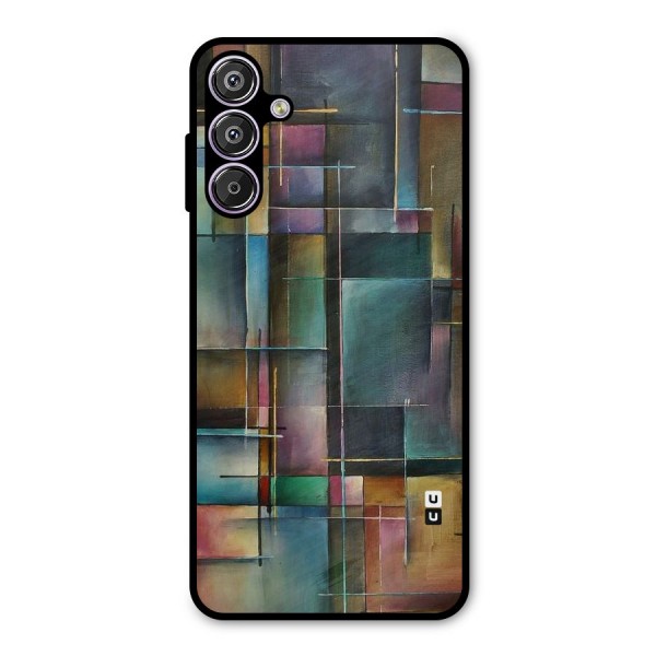 Dark Square Shapes Metal Back Case for Galaxy F15