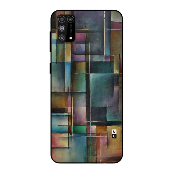 Dark Square Shapes Metal Back Case for Galaxy F41