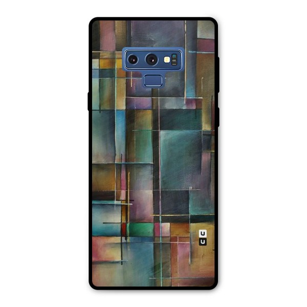 Dark Square Shapes Metal Back Case for Galaxy Note 9