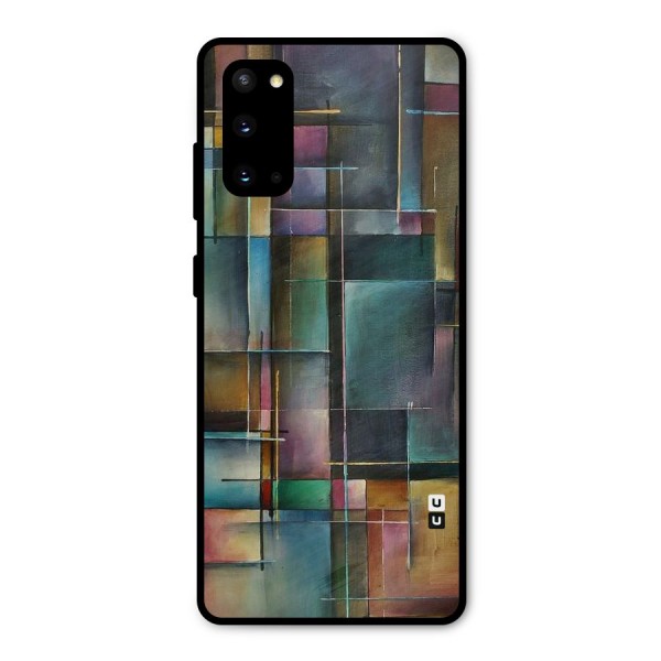 Dark Square Shapes Metal Back Case for Galaxy S20