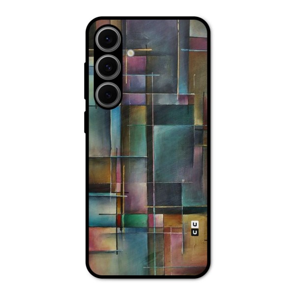 Dark Square Shapes Metal Back Case for Galaxy S24 FE