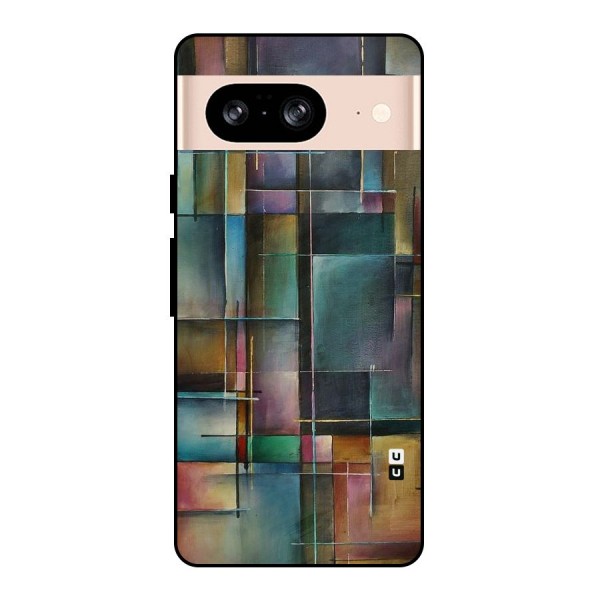 Dark Square Shapes Metal Back Case for Google Pixel 8