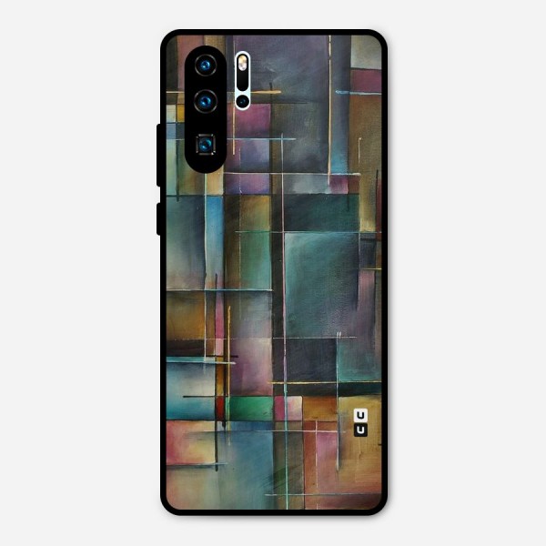 Dark Square Shapes Metal Back Case for Huawei P30 Pro