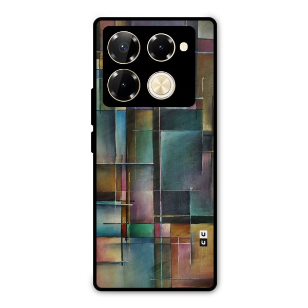 Dark Square Shapes Metal Back Case for Infinix Note 40 Pro Plus