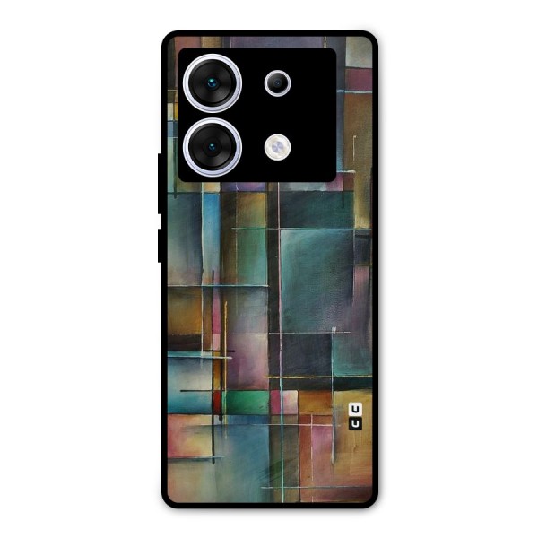 Dark Square Shapes Metal Back Case for Infinix Zero 30 5G