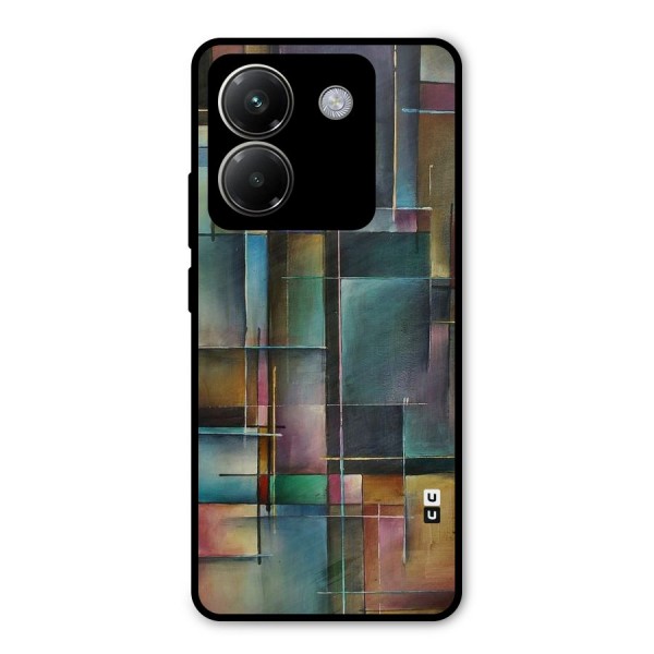 Dark Square Shapes Metal Back Case for Poco M7 Pro 5G