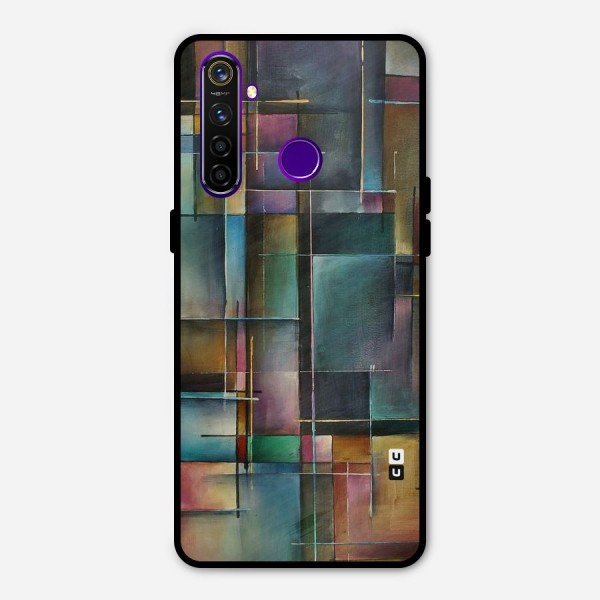 Dark Square Shapes Metal Back Case for Realme 5 Pro